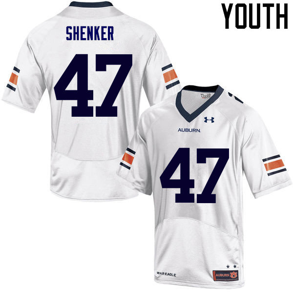 Youth Auburn Tigers #47 John Samuel Shenker College Football Jerseys Sale-White - Click Image to Close